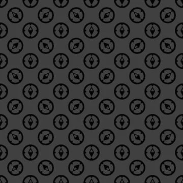 Compass web icon. flat design. Seamless gray pattern. イラスト素材