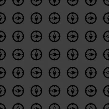 Compass web icon. flat design. Seamless gray pattern. Illustrazione stock