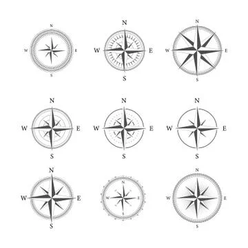 Compass on white background. Flat vector navigation symbol. Vector stock illu Stock Illustration