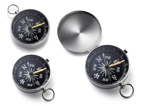 Compass on the white background Stock Photos