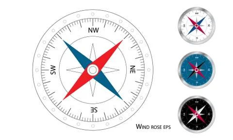 Compass wind rose Stock Illustration