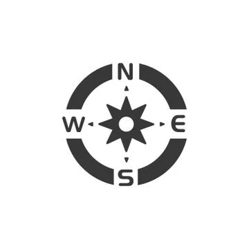 Compass. Wind rose sign. Icon. Weather and map glyph vector illustration 스톡 일러스트