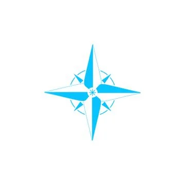 Compass, windrose icon flat Stock Illustration