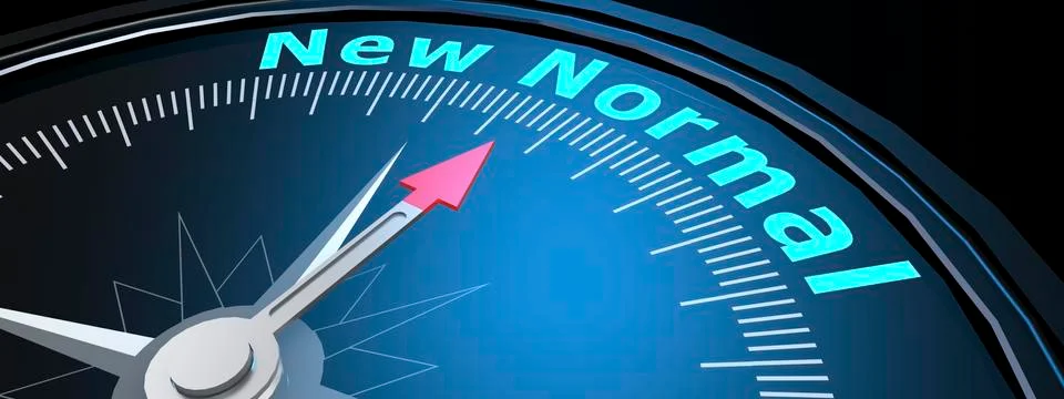 Compass with the words the new normal Stock-Illustration
