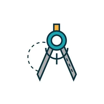 Compass work tools engineering icon Stock Illustration