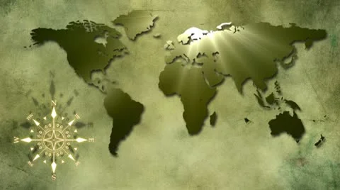 Compass - World Map Stock Footage 10561400
