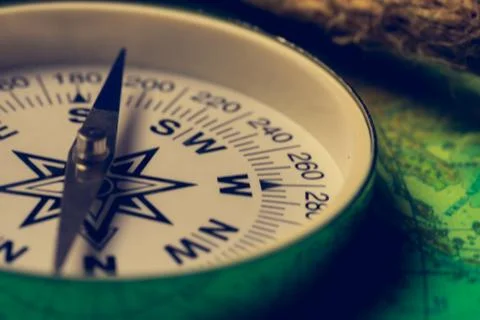 Compass on the world map Photos