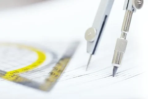 Compasses and ruler Stock Photos