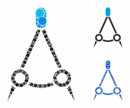 Compasses Composition Icon of Round Dots Illustrazione stock