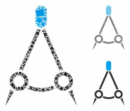 Compasses Composition Icon of Tuberous Elements 스톡 일러스트