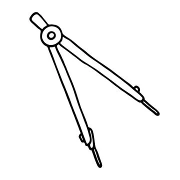 Compasses icon. Outlined Stock Illustration