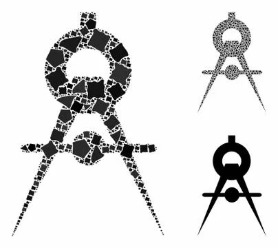 Compasses Mosaic Icon of Bumpy Parts Illustrazione stock