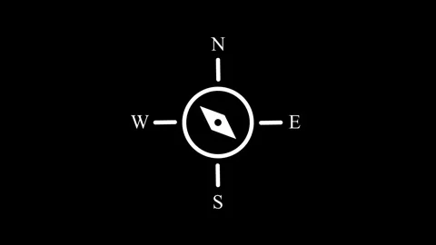 Compasses rotate against a black background Stock Footage 309845493