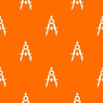 Compasses school pattern orange Illustrazione stock