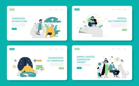 Compassion Focused Therapy. Flat Vector Illustration Stock Illustration