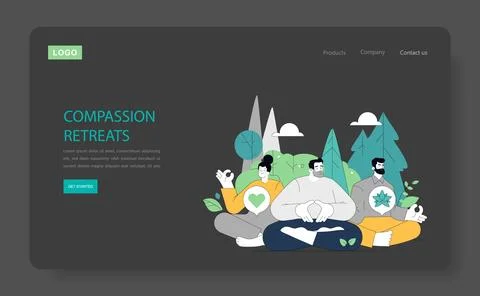Compassion Focused Therapy. Flat Vector Illustration Stock Illustration