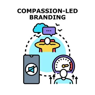 Compassion led branding strategy developing concept illustration Stock Illustration