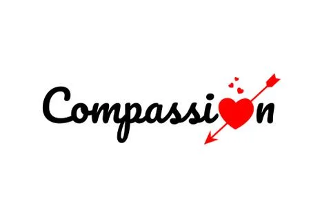Compassion word text typography design logo icon Stock Illustration