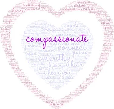 Compassionate Word Cloud Stock Illustration