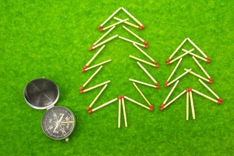 Compass&amp;matches Stock Photos