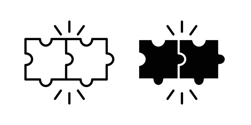 Compatibility icon silhouette vector set. thin line pack 库存插图