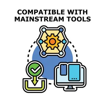 Compatibility integrating with mainstream software tools across devices Ilustração Stock
