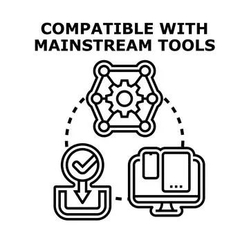 Compatibility integrating with mainstream software tools across devices Stock Illustration