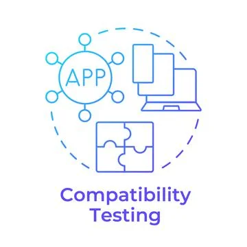 Compatibility testing blue gradient concept icon Stock Illustration