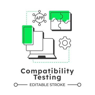 Compatibility testing modern linear concept icon Stock Illustration