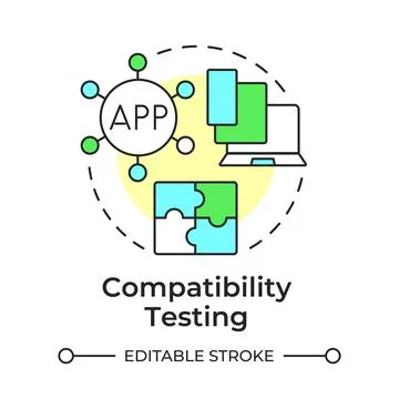 Compatibility testing multi color concept icon Stock Illustration