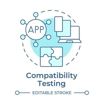 Compatibility testing soft blue concept icon Stock Illustration