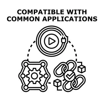 Compatible applications concept connecting data and technology 스톡 일러스트