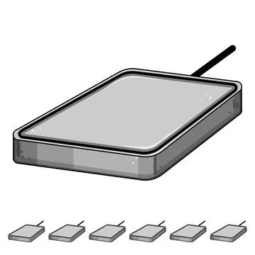 Compatible charging pad wireless cartoon vector graphic Stock Illustration