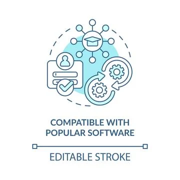 Compatible with popular software blue concept icon 스톡 일러스트