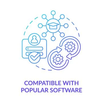 Compatible with popular software blue gradient concept icon 스톡 일러스트