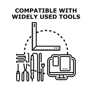 Compatible widely used tools for development and design Stock Illustration