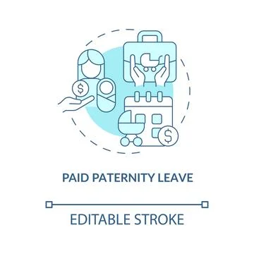 Compensated paternity leave concept icon Stock Illustration