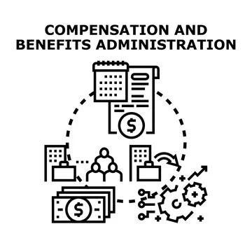 Compensation and benefits administration icon workflow concept Stock Illustration