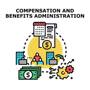 Compensation and benefits administration icon workflow concept Stock Illustration