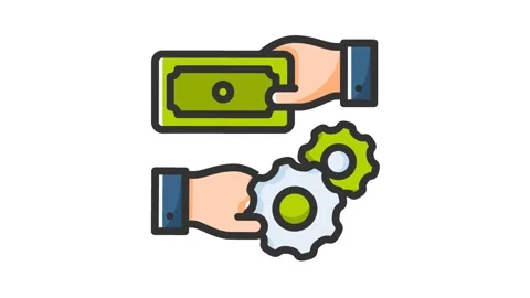 Compensation animated flat color icon isolated on white background Stock Footage 221386453