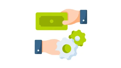 Compensation animated flat color icon isolated on white background Stock Footage 221450570