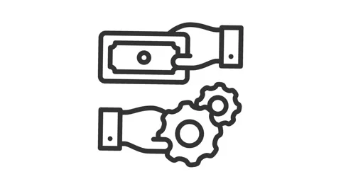 Compensation animated line icon isolated on white background Stock Footage 221284877