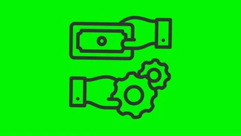 Compensation animated line icon isolated on green screen Stock Footage 221284893