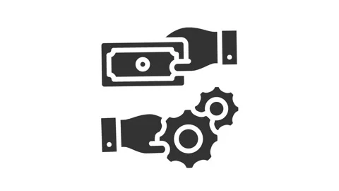 Compensation animated solid icon isolated on white background Stock Footage 221400206