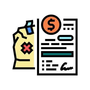 Compensation broken or lost parcel color icon vector illustration Stock Illustration