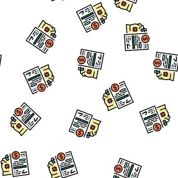 Compensation broken or lost parcel vector seamless pattern Stock Illustration