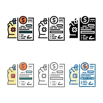 Compensation broken or lost series parcel color icon vector Stock Illustration