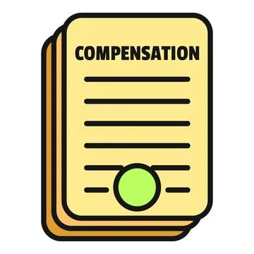 Compensation document icon for business agreement and payment Stockillustratie