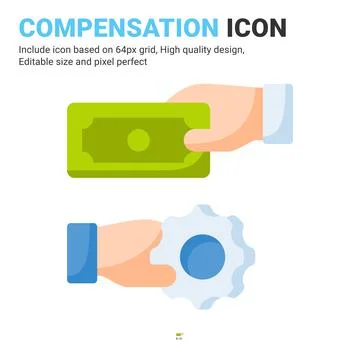 Compensation icon vector with flat color style isolated on white background イラスト素材