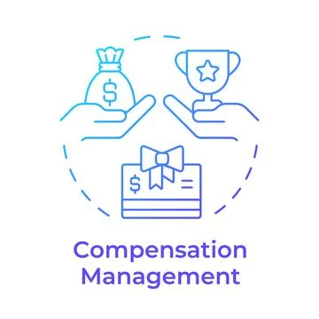 Compensation management blue gradient concept icon Stock Illustration